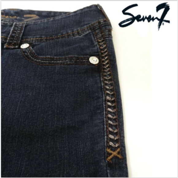 Seven 7 Jeans 28 Women Slim Straight Cute Designs - Picture 5 of 8